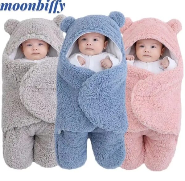 Baby Sleeping Bag Ultra-Soft Fluffy Fleece Newborn Receiving Blanket Infant Boys Girls Clothes